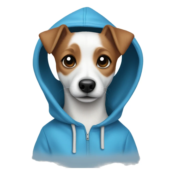 Jack Russell Terrier in a Blue Hoodie sticker