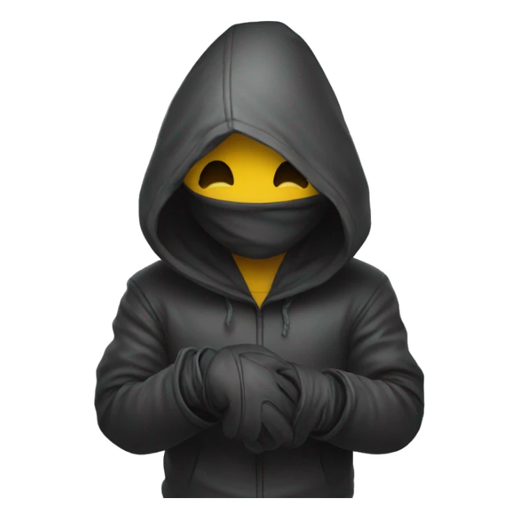mysterious hooded boy in gloves sticker