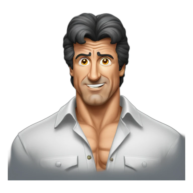 sylvester stallone cartoon wearing shirt sticker