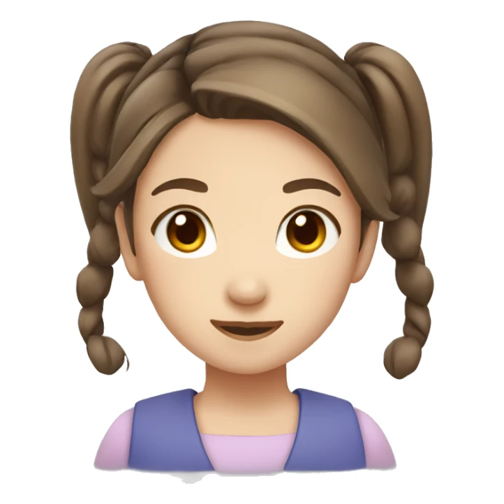 japanese girl with brown hair and double ponytail sticker