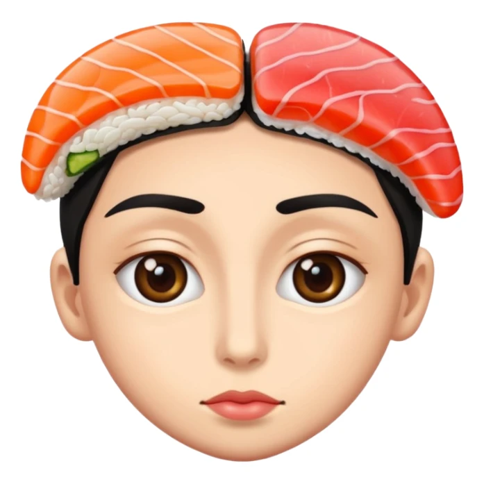 😍 with 🍣 for eyes instead of hearts sticker