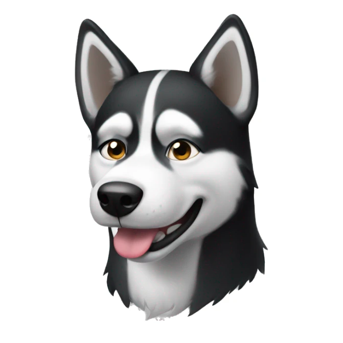 Black and white husky smirking sticker