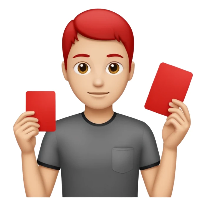 Eloji 🙂un carton rouge dans la main  sticker