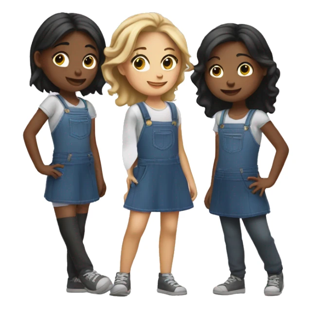 Trio of girls sticker