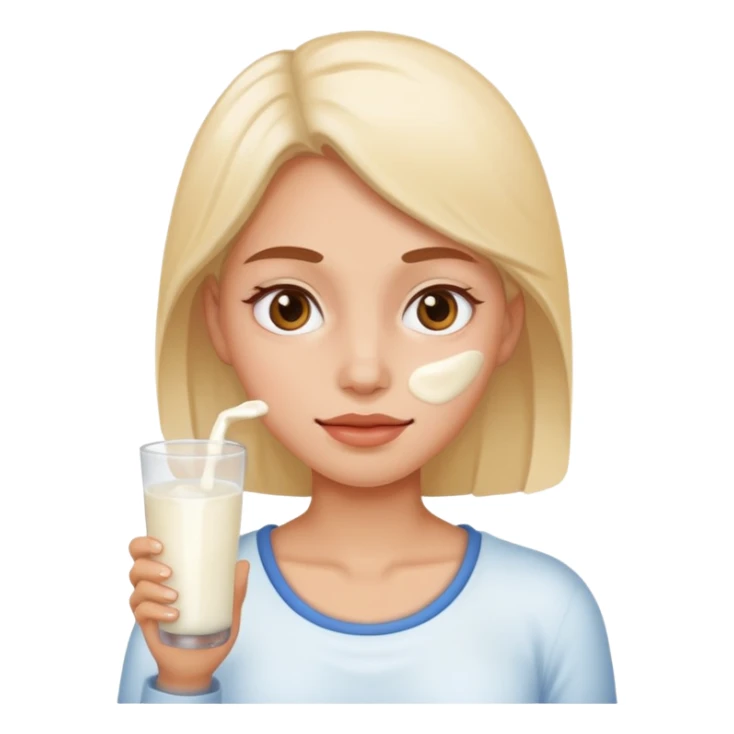 Woman with milk on face  sticker