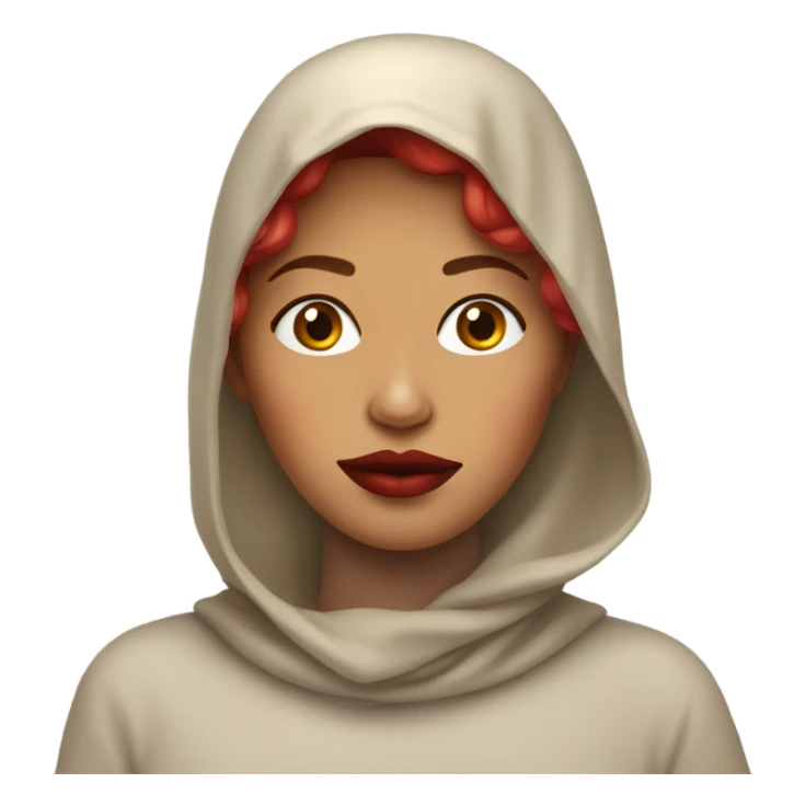 Mexican Red hair Lipstick Face covered in milk liquid sticker