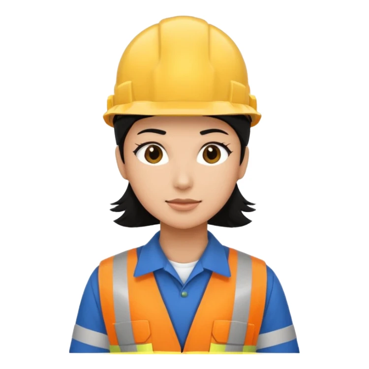 Electricity power employee at work with black hair sticker