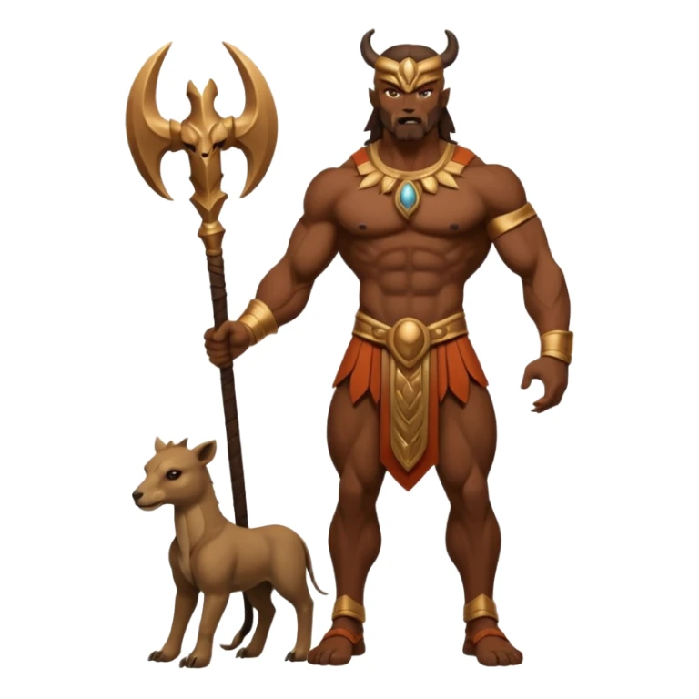 dios baal cuerpo completo con cabeza de animal sticker