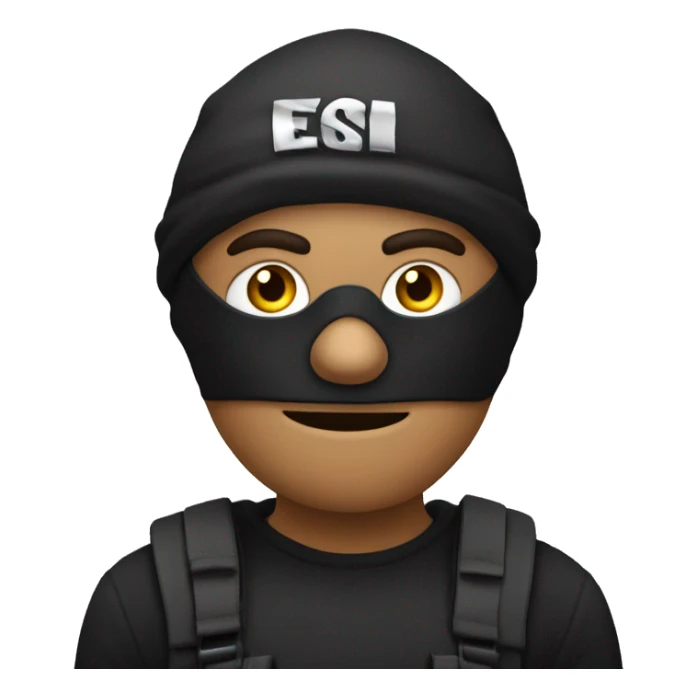 En man som er Robber og har en pose med penger sticker