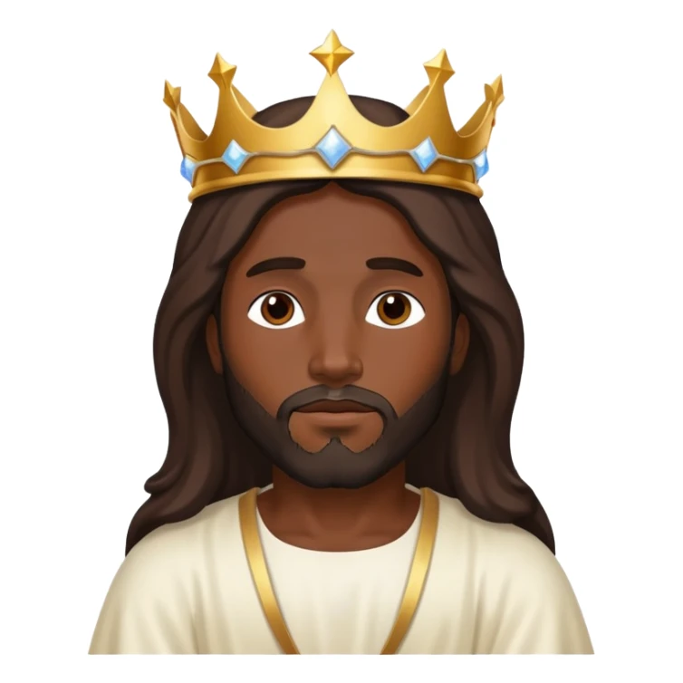 Dark skin christ Jesus with heavenly crown sticker
