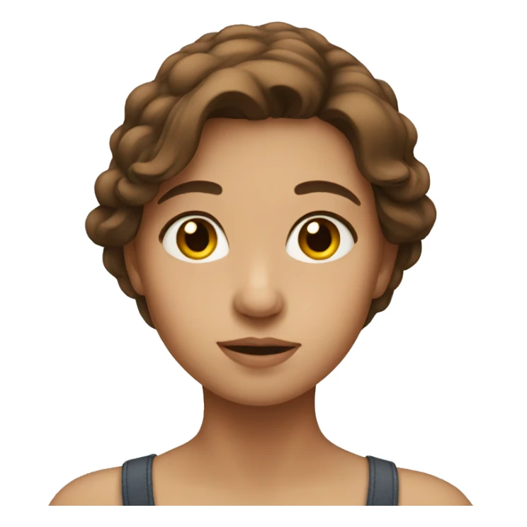 Girl with brown hair gazing sticker