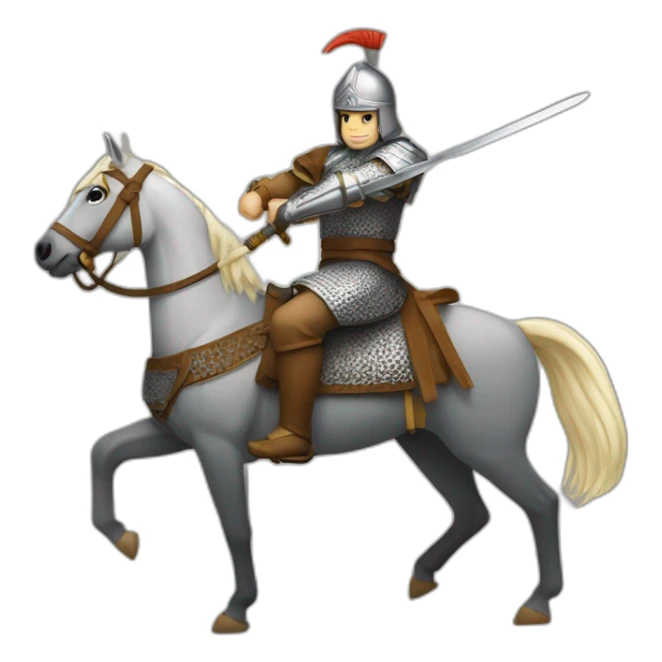 slavic swordsman hanshakes arabic horseman sticker