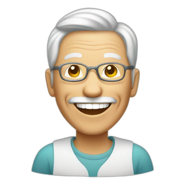 elderly with healthy smile sticker