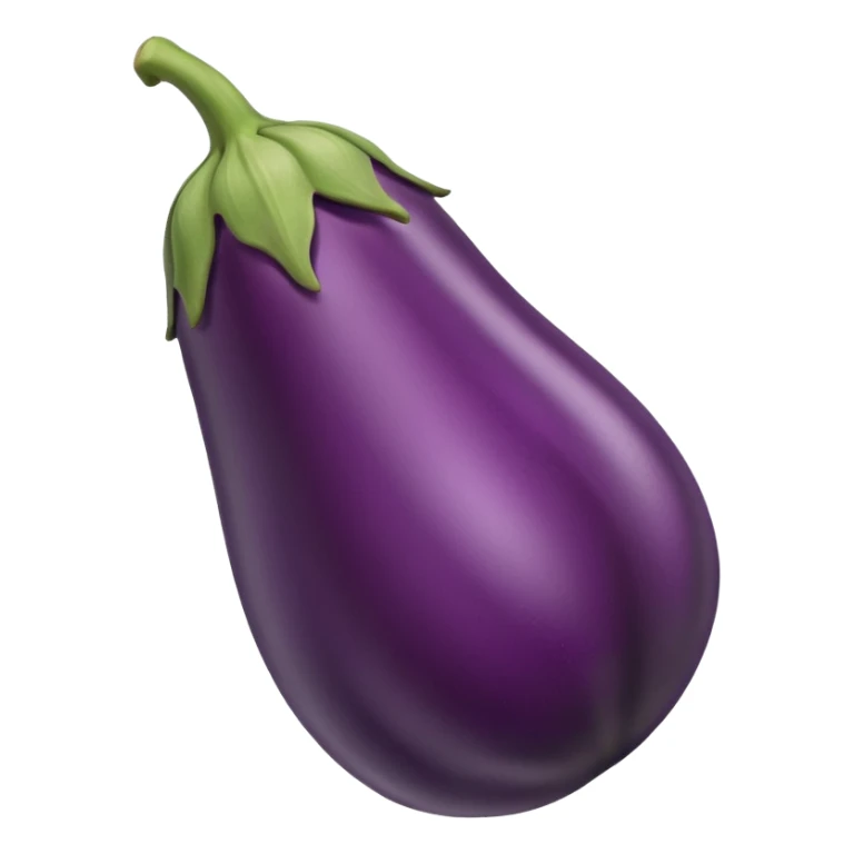 make an emoji of a single egg plant with the tip peeled off sticker