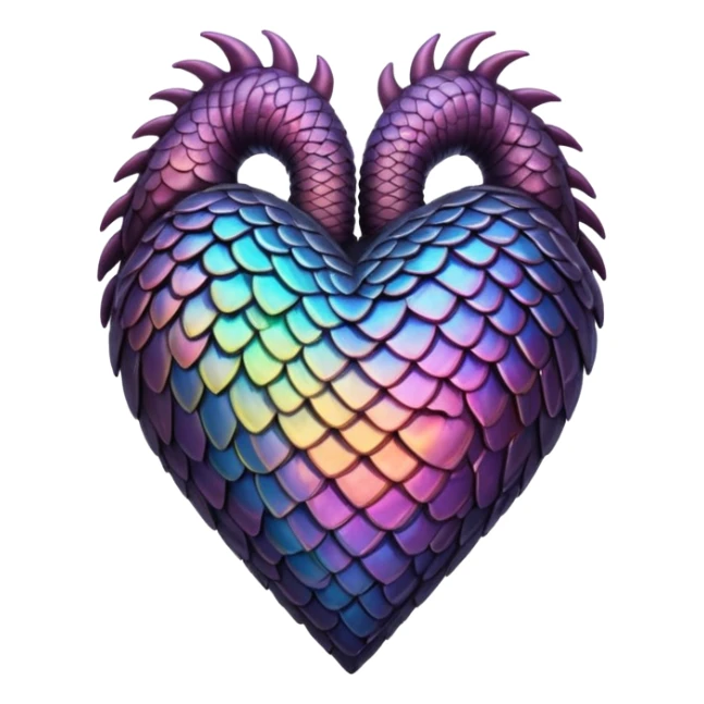 dark warm iridescent scaly heart symbol  sticker
