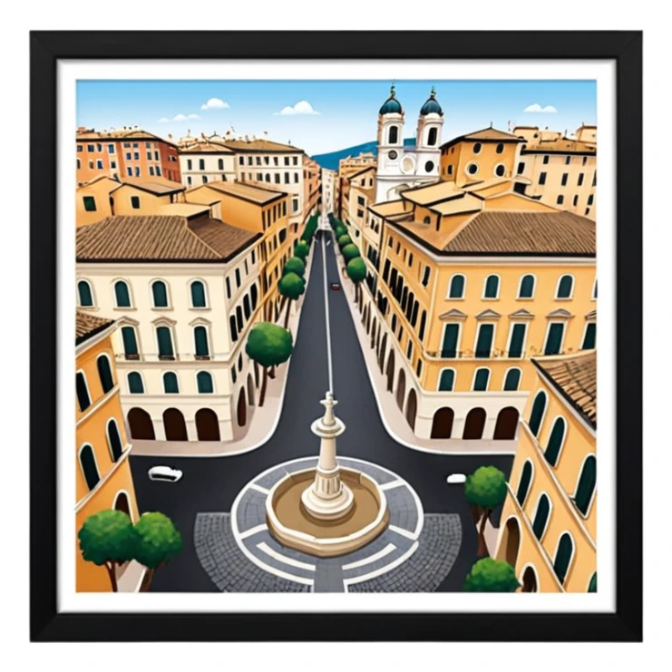 piazza di spagna view from up above
no square style no frame png style 
no squared only building sticker