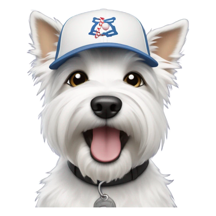 Westie wearing a baseball cap in New York sticker