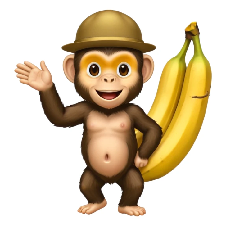 je veux un chimpanzé qui sort d'une banane sticker