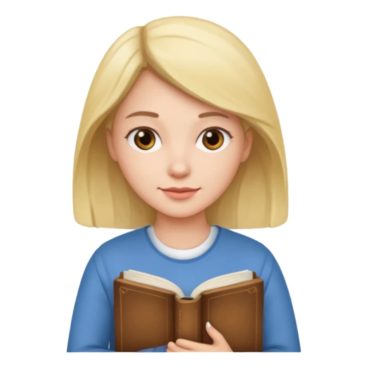 woman holding book sticker