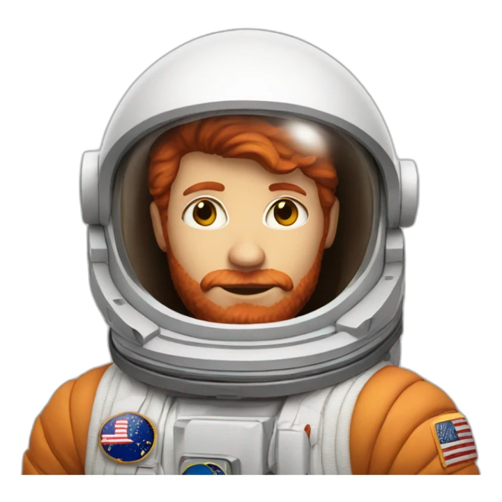 redheaded male astronaut visible face no beard sticker