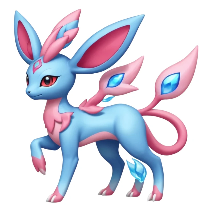 Hydro-elemental Salamence-Sylveon-Fakémon-fusion (full body) sticker