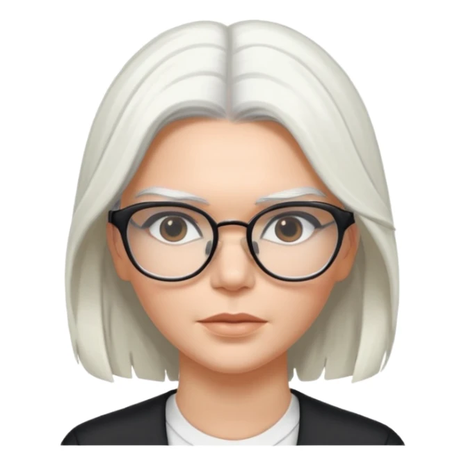 kendall jenner with white hair and glasses sticker