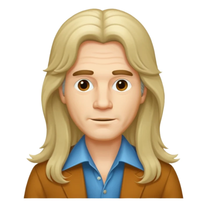 70s 80s men with long silky hair style  sticker