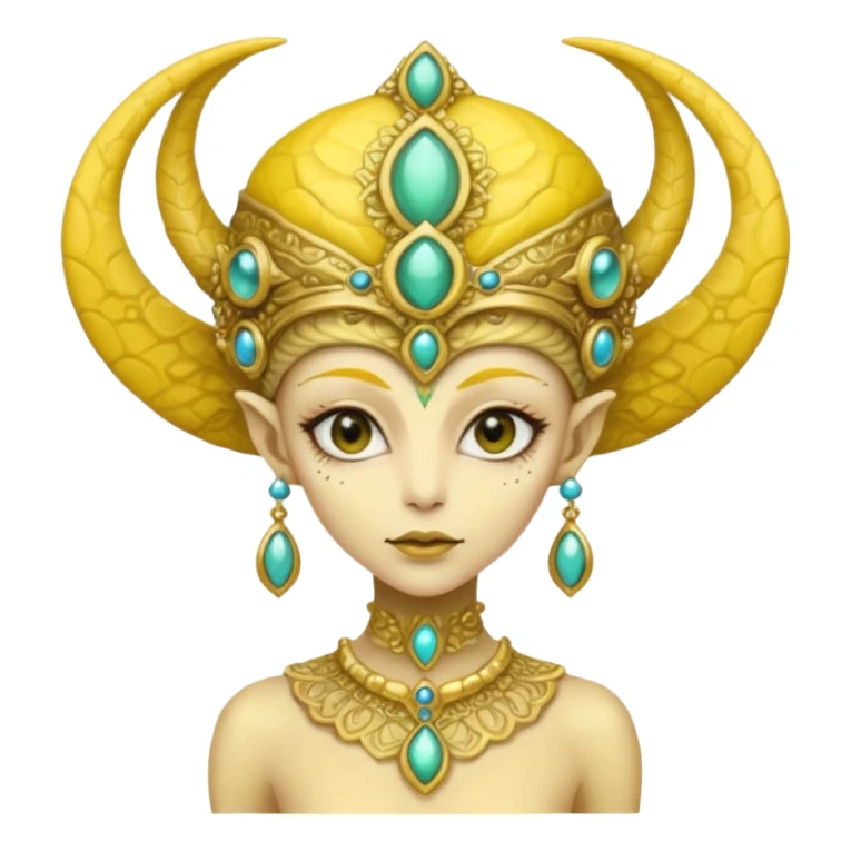  lady alien with yellow skin, Half body. sticker