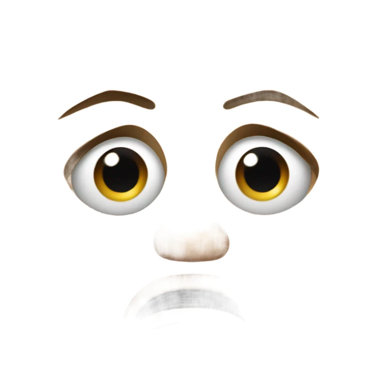 A face that is confused, nervous, caught off guard  sticker