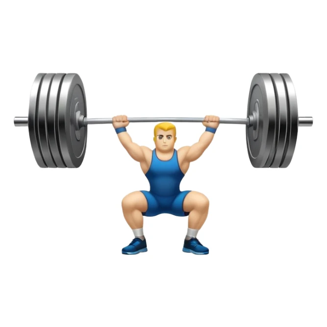 Iconic emblem symbolizing weightlifting, featuring a classic barbell with heavy weights on each side. The design highlights strength and precision, capturing the essence of the sport. The barbell is positioned in a dynamic stance, representing power and technique. The emblem is bold and sleek, with a transparent background. sticker