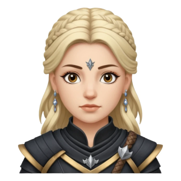 ESO female breton warrior with lashes and earrings sticker