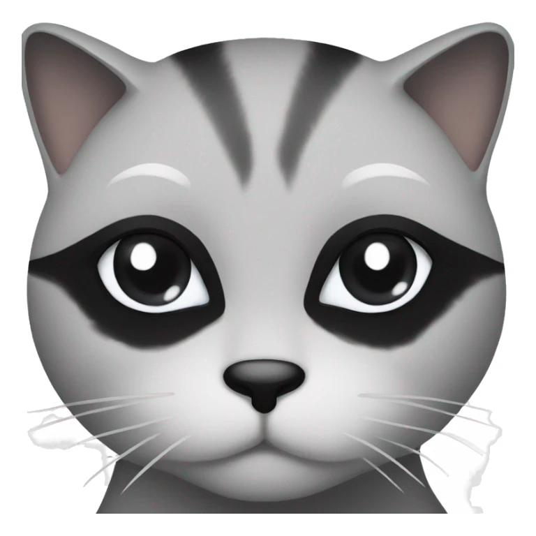 black cat with a black lip and a white lip sticker