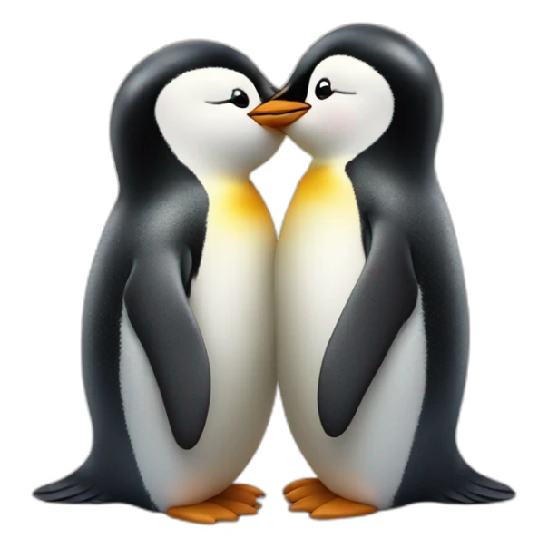 Penguin gives a kiss sticker