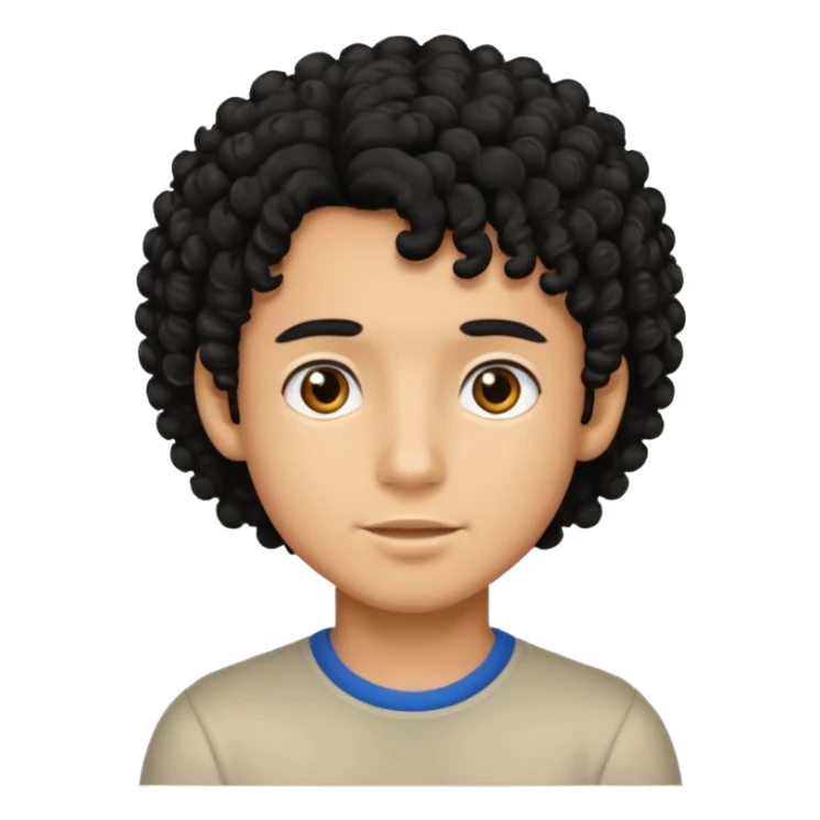 A boy with black curly hair  sticker