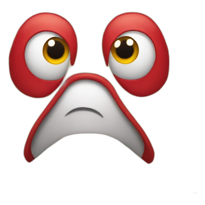 Letter A with eyes and mouth like an Red Handsome sticker