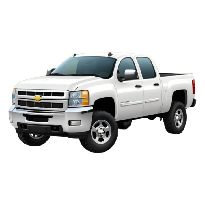 White 2009 Chevy Silverado 2500 HD crew cab sticker