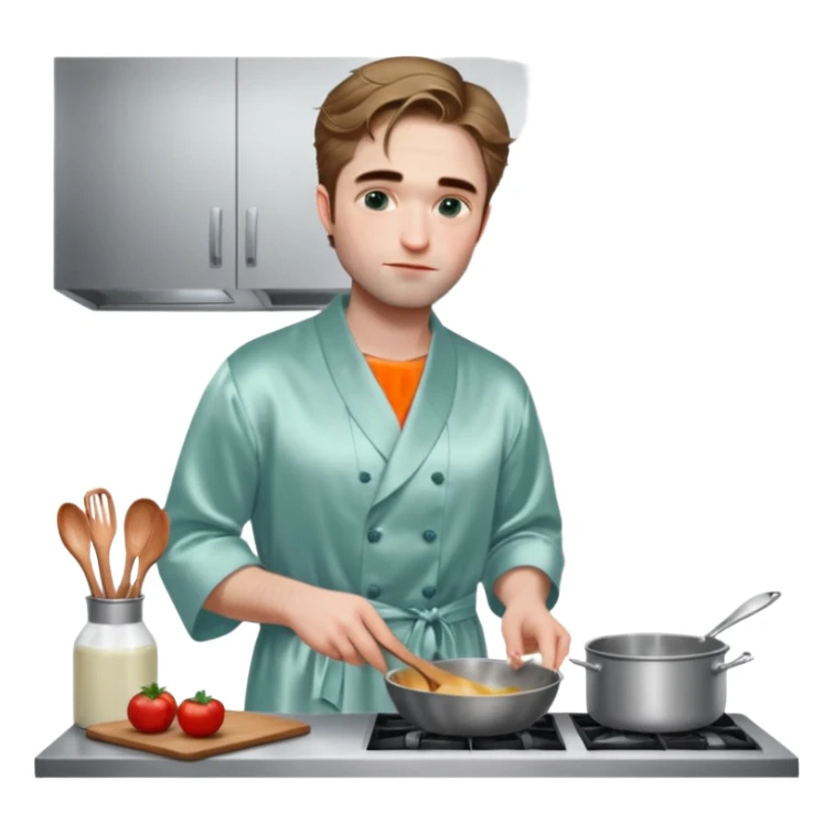 robert pattinson en nuisette qui fait la cuisine  sticker