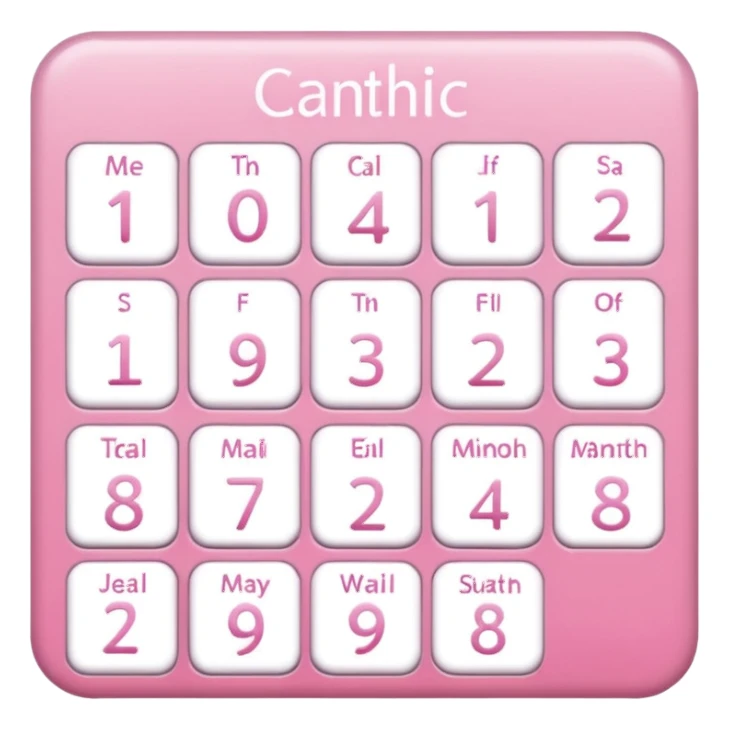 make a catholic calendar with very girly pink tones, but simple. sticker