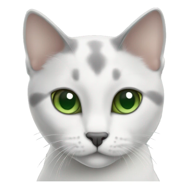 Scottish shorthair straight eared white and gray cat with green eyes sticker