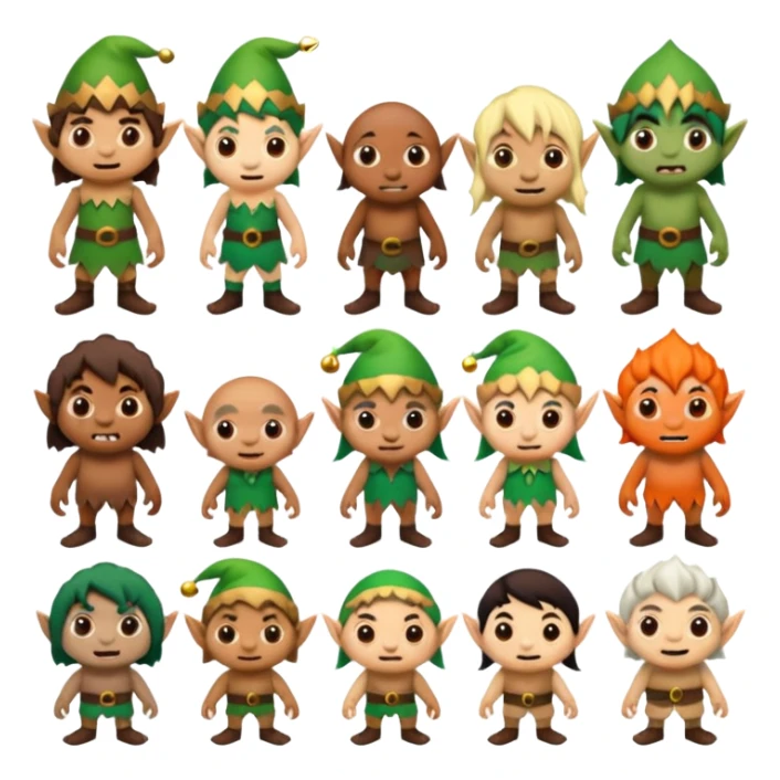 a group of Midget. Troll. Elf. Hideous. Disaster. Monster. sticker