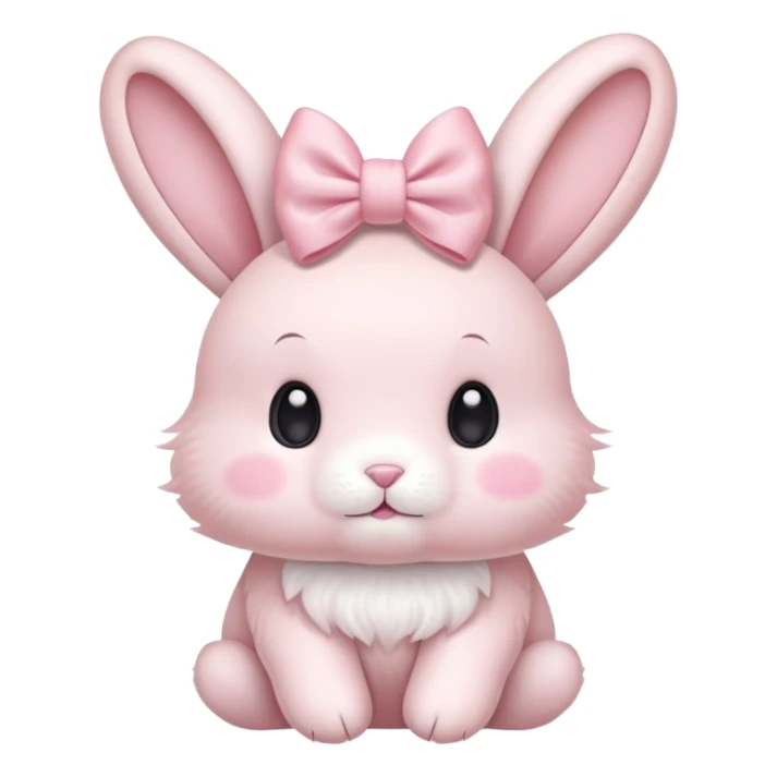 a cute bow on a cute very light pink bunny sticker