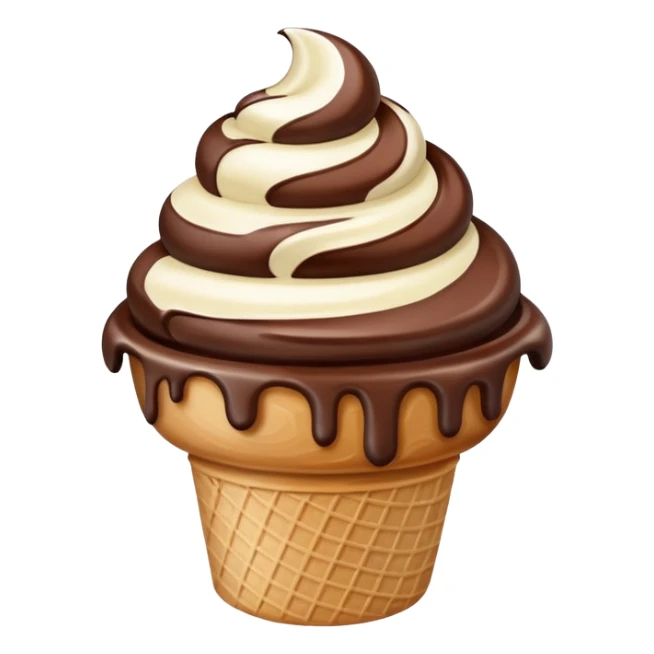 melted white and dark chocolate ice cream sticker