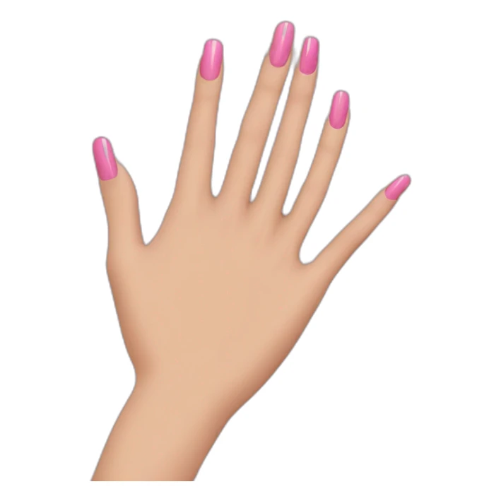 Mano color carne claro con uñas rosa sticker