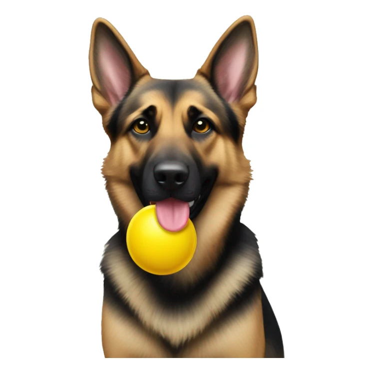 German Shepard yellow ball in mouth  sticker