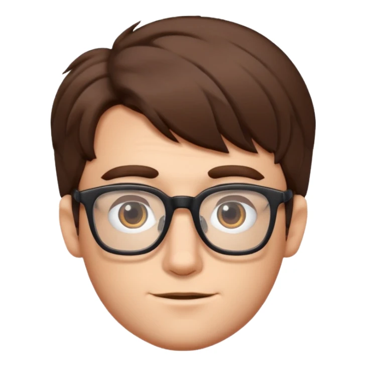 A geek guy with bushy hair and rectangle glasses  sticker