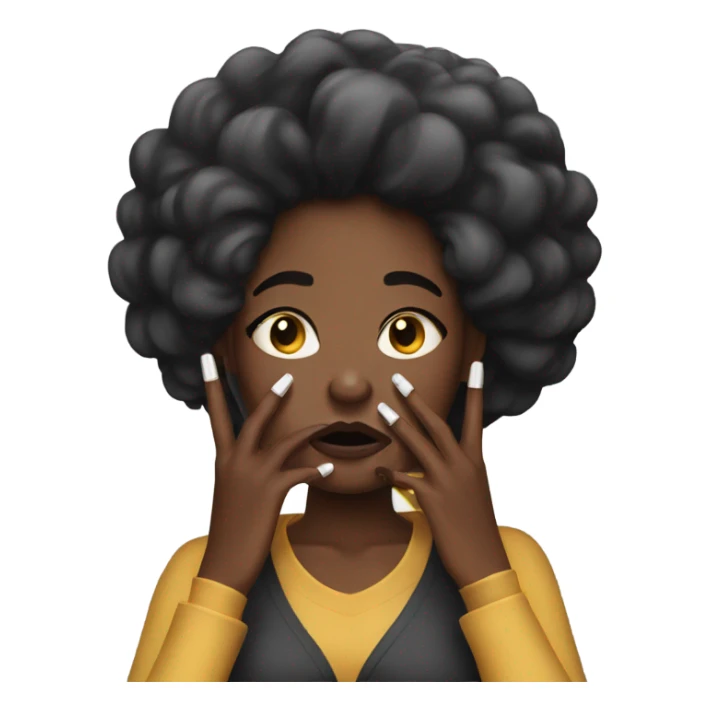 Black girl with long nails smoking stressed out  sticker