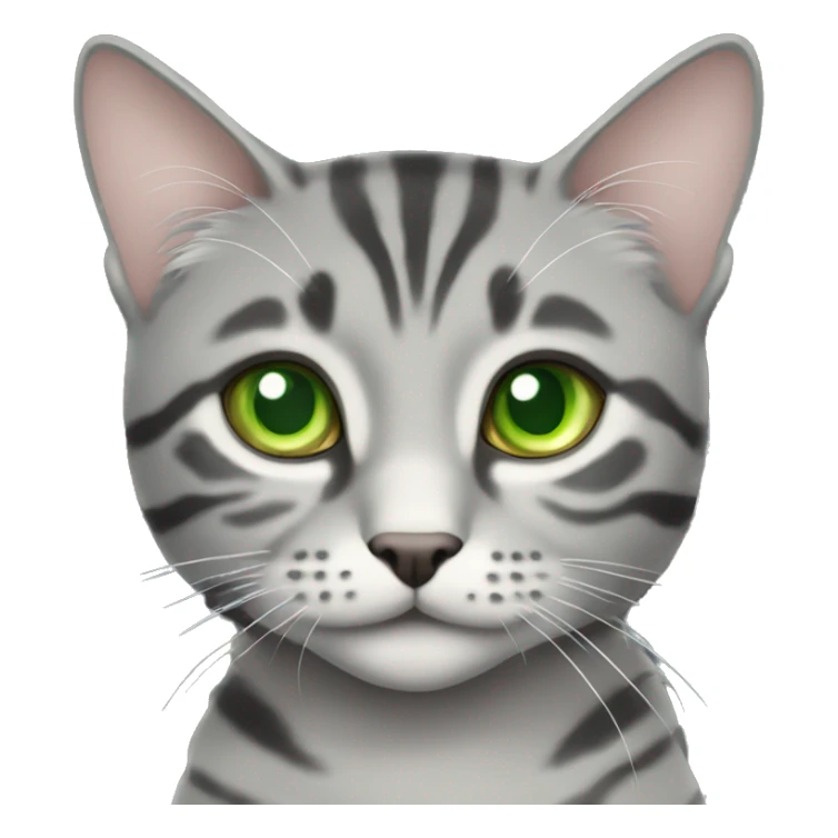  Grey tabby blue collar light green eyes sticker