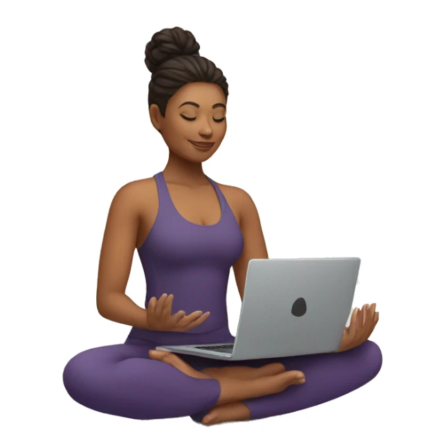 A yoga teacher with her laptop  sticker