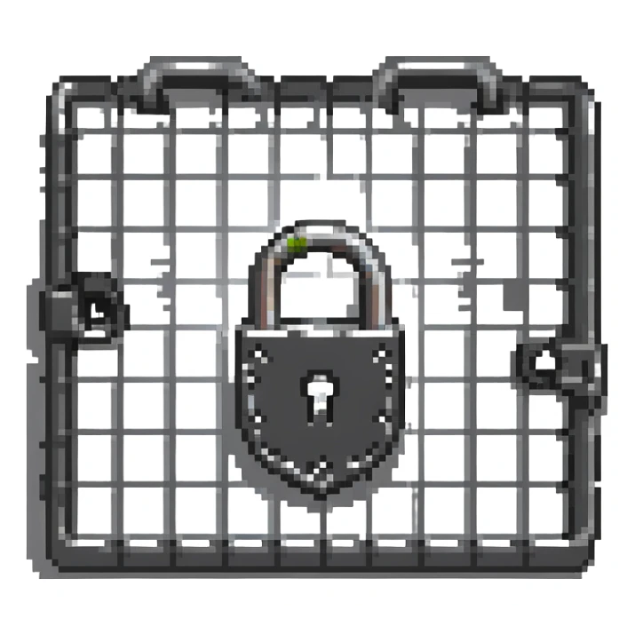 cage with lock sticker