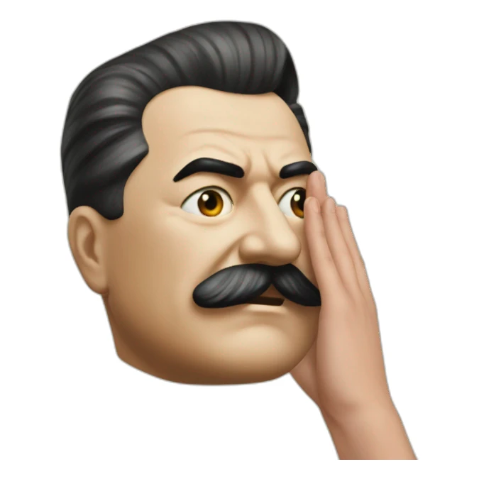 Stalin covers his face with his hand sticker